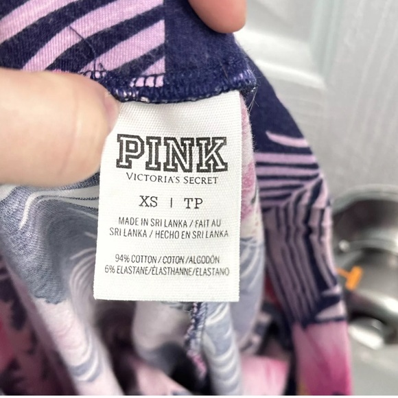 PINK Victoria's Secret Women’s XS Blue Purple Tropical Floral Stretch Mini Skirt - Picture 6 of 6